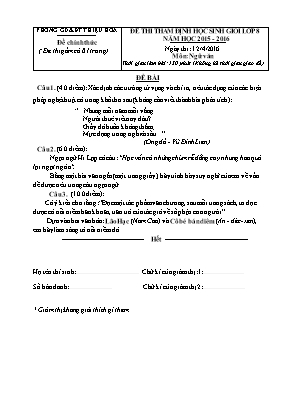 Đề thẩm định học sinh giỏi cấp huyện Ngữ văn 8 (Có đáp án) - Năm học 2015-2016 - Phòng GD & ĐT Thiệu Hóa